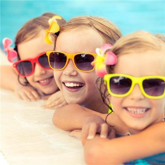 8 Pack Kids Neon Colors Party Favor Supplies Unisex Sunglasses, Mix - Picture 5 of 6
